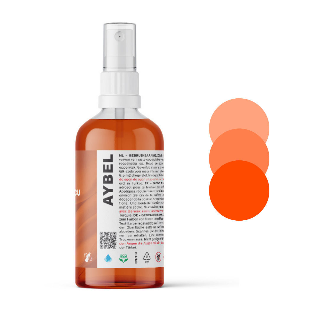 Spray de teinture pour tissu orange