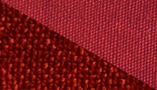 Fabric swatch dyed in dark red, demonstrating the vibrant color achieved with our dye on different fabrics